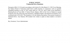 Public Hearing - 9 Industrial Drive