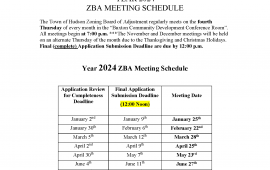 2024 ZBA Meeting Schedule
