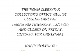 town Clerk Christmas Notice