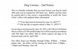2nd dog notice