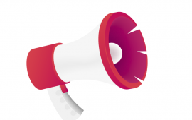 Red and white megaphone