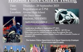 Hudson Police Test September 2023