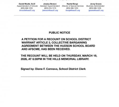 Warrant Article 3 for School