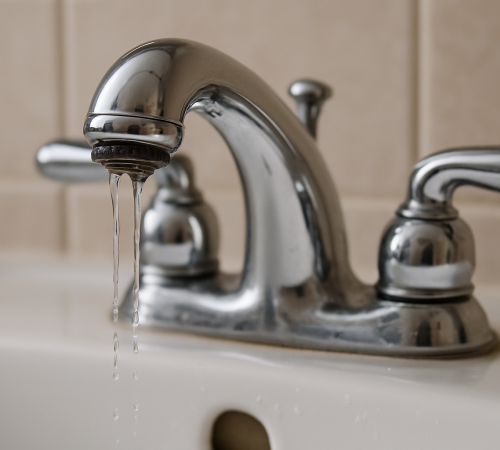 water faucet with drips