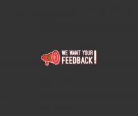 Red megaphone with the words We Need Your Feedback
