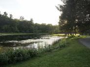 benson park path along Swan Lake