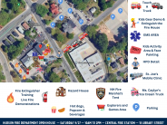 Map of all the Open House events that shows locations and symbols for each item.