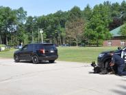 Training with K9 Ice conducting a high risk car stop