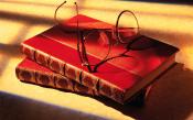 Reading book and glasses