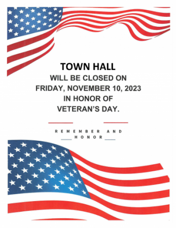 Town Hall Closed Veterans Day 2023