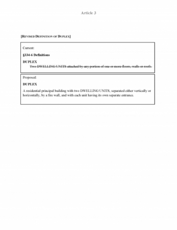 Duplex Zoning Amendment