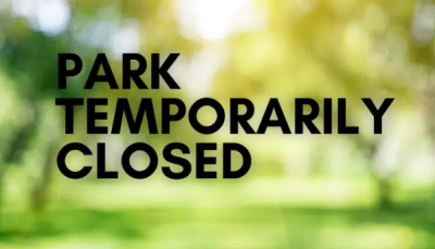 park temporarily closed sign
