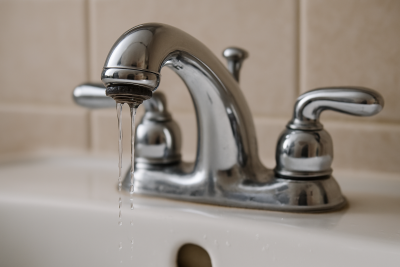 water faucet with drips