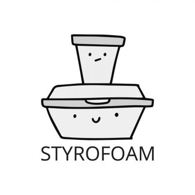 styrofoam image drawn