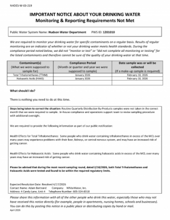 Drinking Water Notice