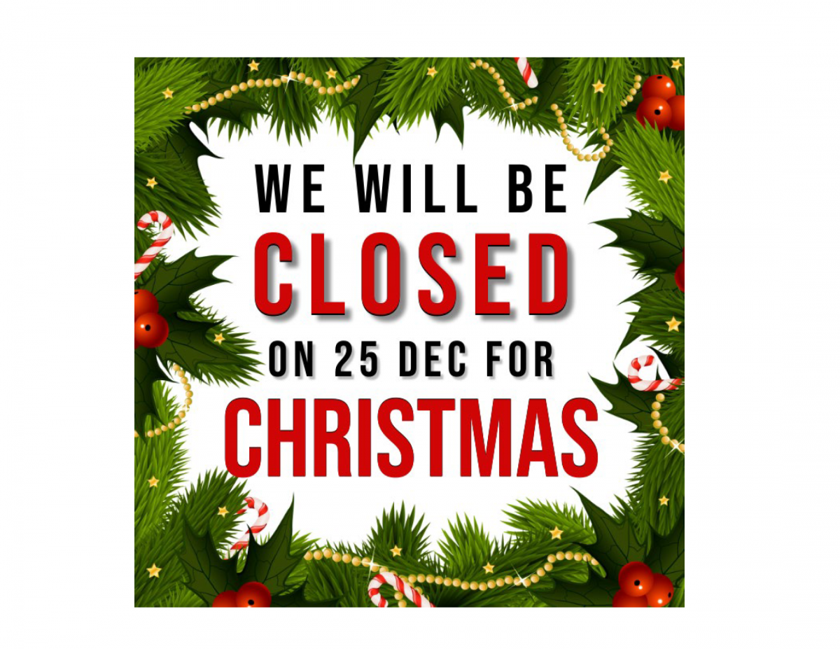 closed christmas sign