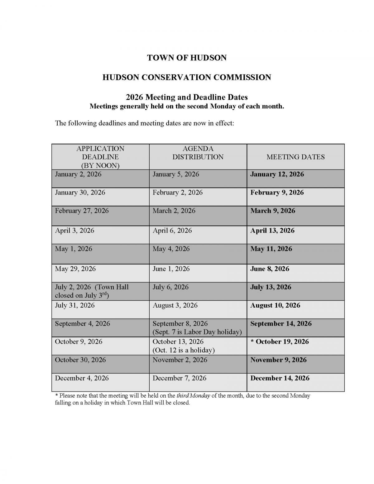 Con Com Deadline Dates