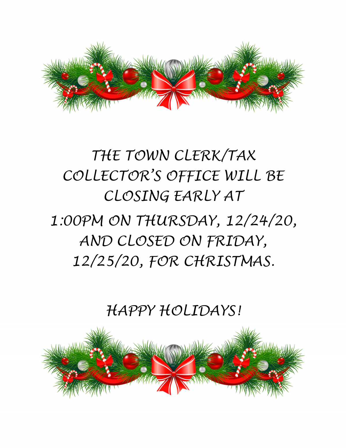 Town Clerk Christmas Hours Hudson New Hampshire
