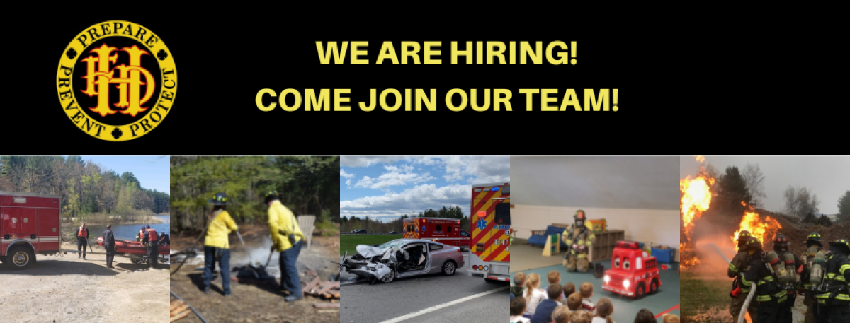 We are hiring, come join our team!  Photos of boat deployment, fire extinguishing and interactions with children.