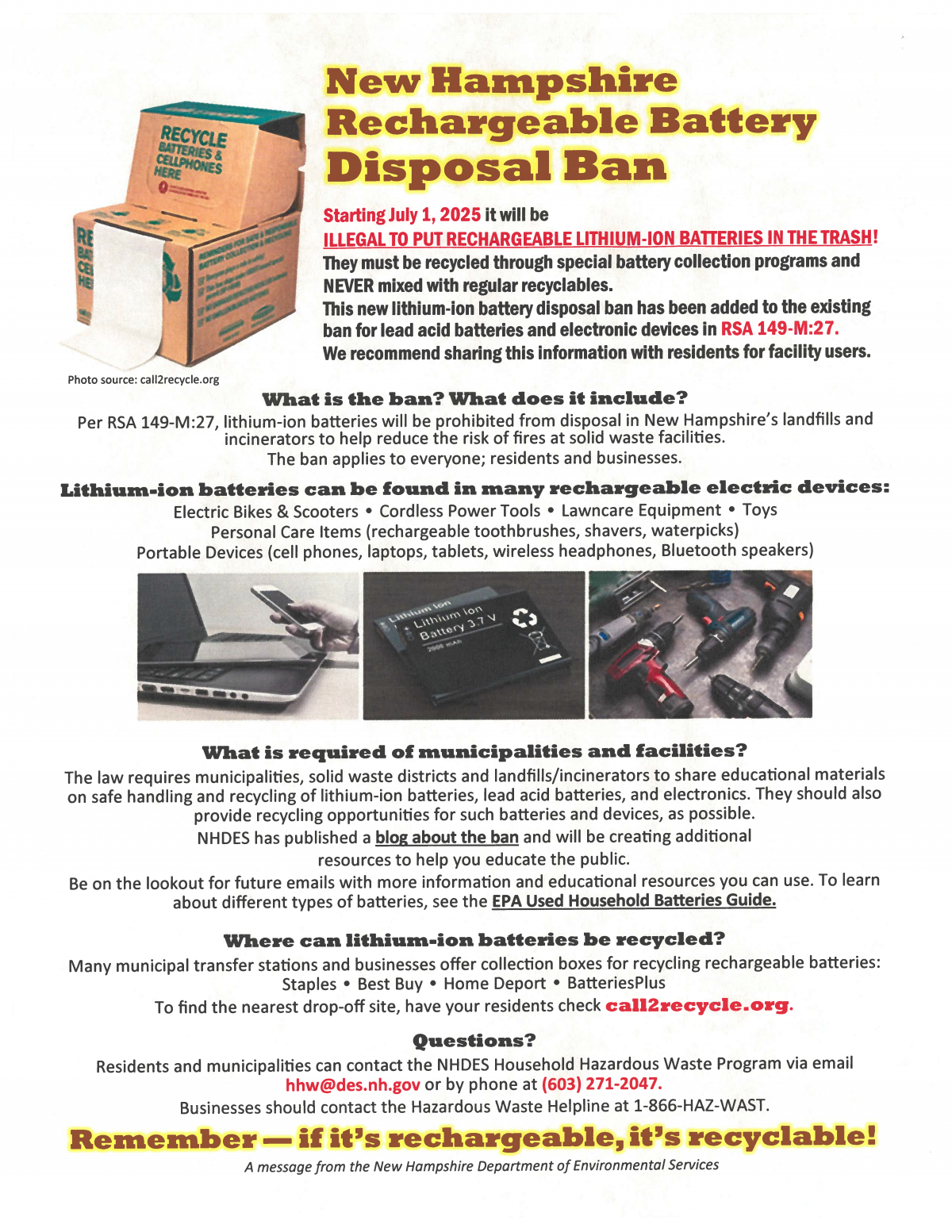 Lithium battery recycle poster