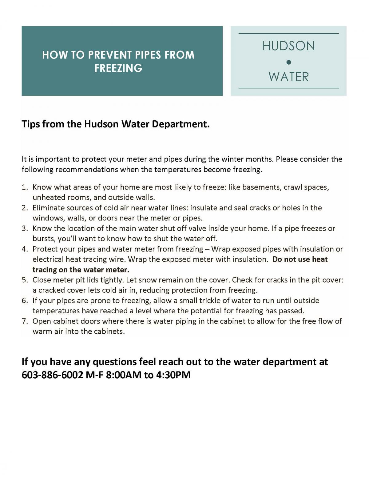 how to prevent frozen pipes