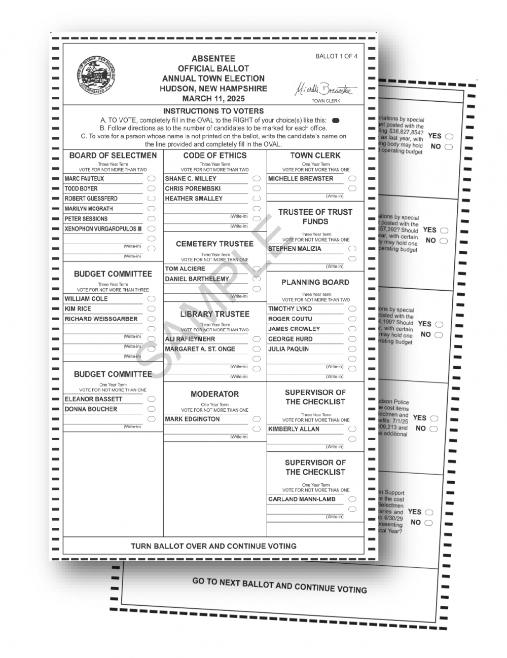 SAMPLE Town Election Ballot Hudson New Hampshire sample-town-election-ballot-hudson-new-hampshire